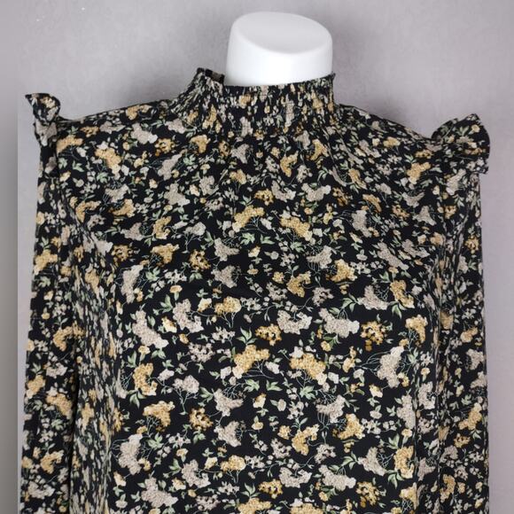 Vigoss Floral High Neck Ruffle Trim Blouse Size XXL Sold at Maurices - Picture 11 of 13